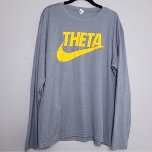 Kappa Alpha Theta Nike Swoosh Dri Fit Long Sleeve Top L Gray Sorority Dry Fit
